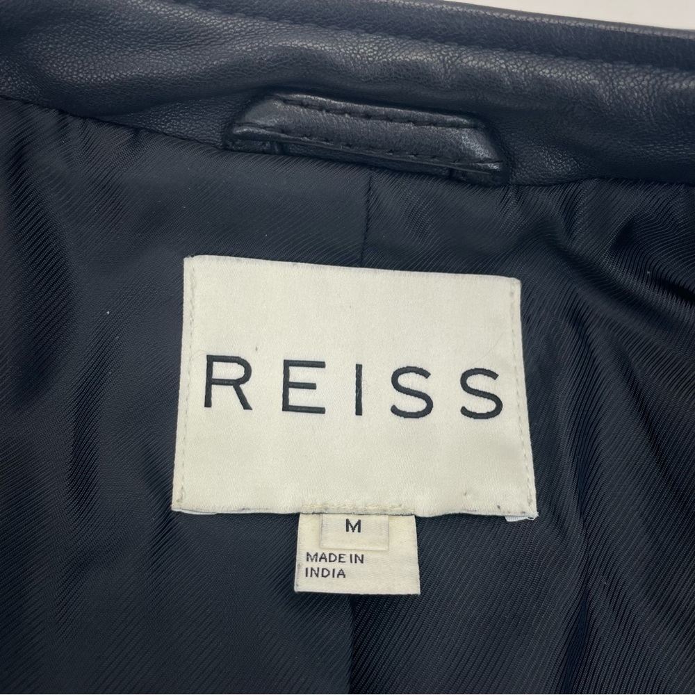Reiss Lambskin Leather Jacket Medium Black - Picture 13 of 16